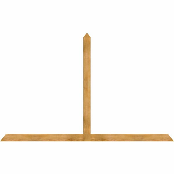 Ekena Millwork Portland Rough Sawn Timber Gable Bracket, Western Red Cedar, 96"W x 60"H x 2"D x 4"F, 15/12 Pitch GBW096X60X0204POR00RWR - main